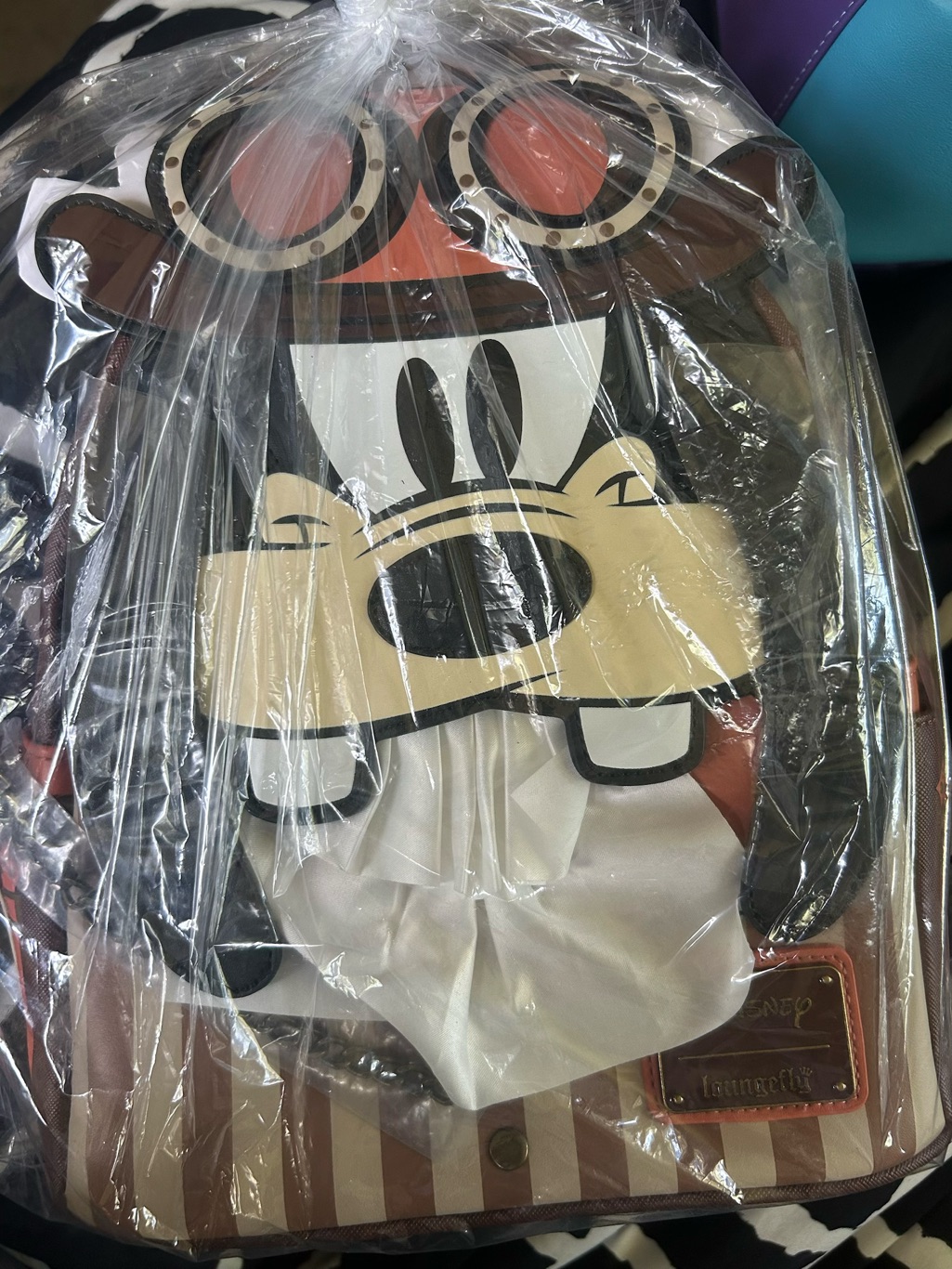 Goofy Streampunk Character Backpack With Brown & Cream Accents